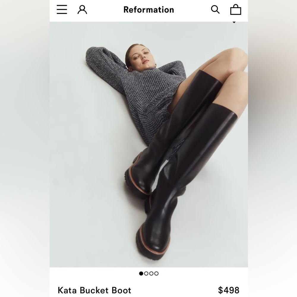Reformation Kata Black Knee-High Boots
